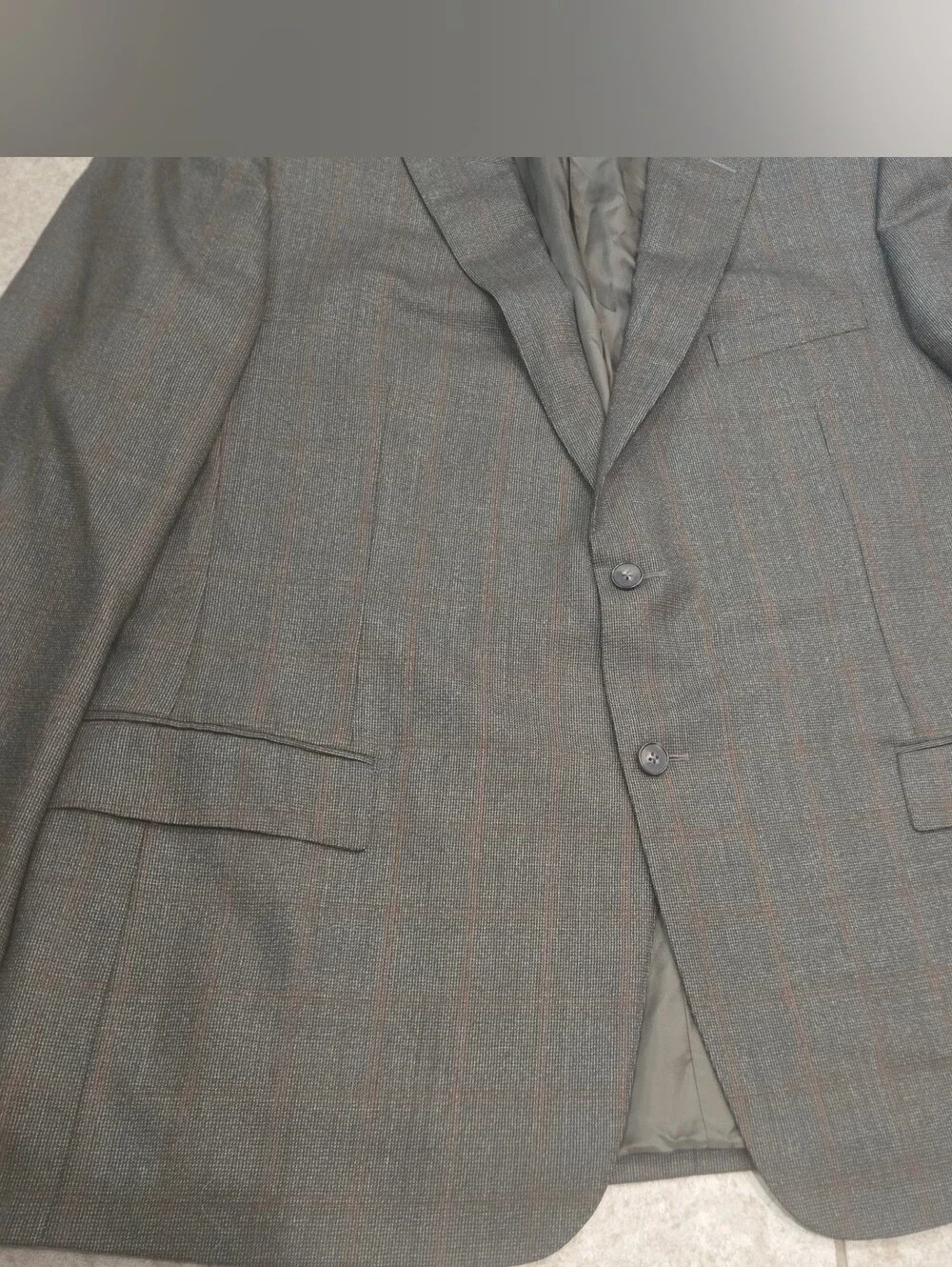 Ermenegildo Zegna Windowpane Plaid Wool 2 Button Suit Jacket Blazer 44R? Italy